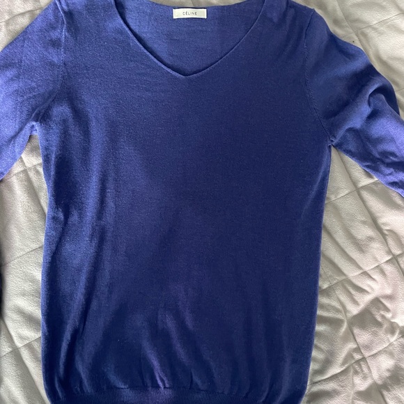 Celine Blue Silk Cashmere sweater - Picture 1 of 6